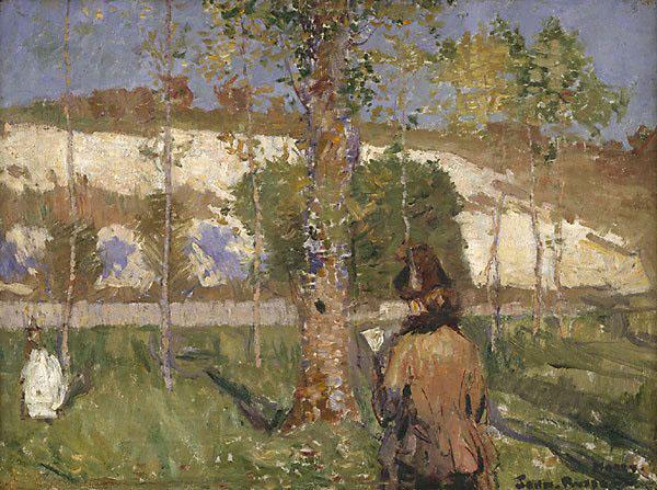 John Peter Russell Madame Sisley on the banks of the Loing at Moret oil painting image